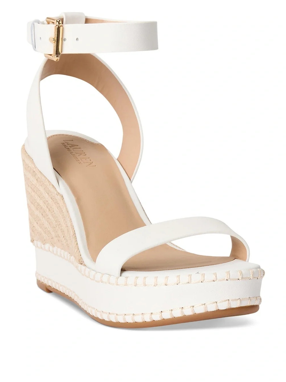 Lauren Ralph Lauren Hilarie Ankle-Strap Espadrille Platform Wedge Size 6.5B